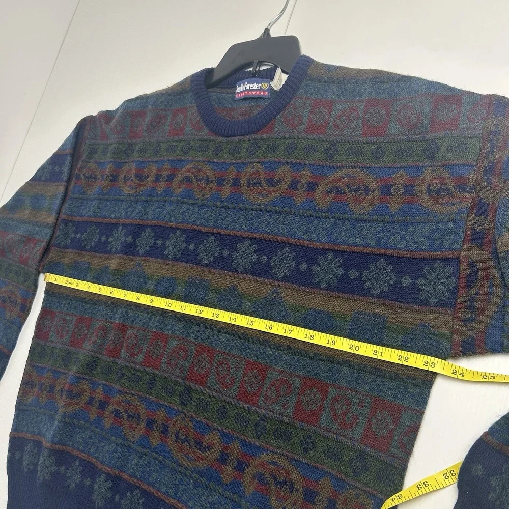Vintage Smith Forester Wool Blend Sweater Mens Large Made in Italy Retro Paisley